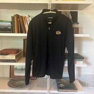 Chicago Blackhawks Men’s Full Zip Up Light Jacket Black Sport-Tek Medium Black